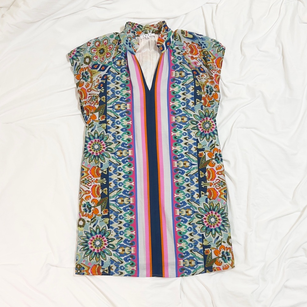 THML Colorful Boho Print Sleeveless Shift Dress